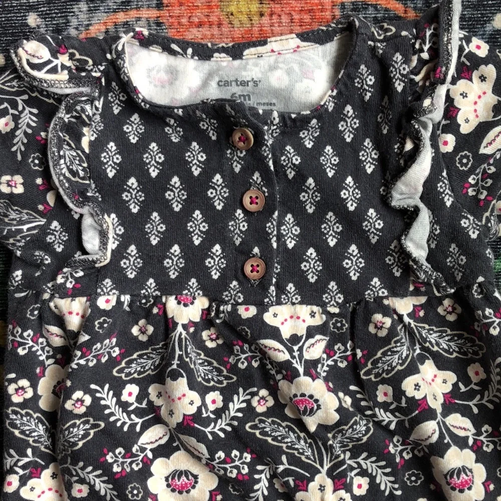 Carters Baby Girl Floral Romper Jumpsuit, Size 6 Months